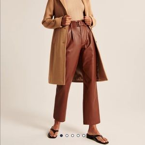 Abercrombie Leather Belted Ankle Straight Pants